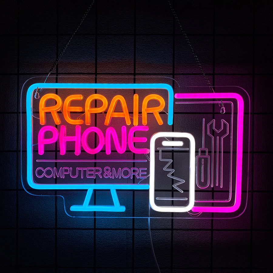 Electronics Repair Shop - Phone Repair Neon Signs, 3D Carved