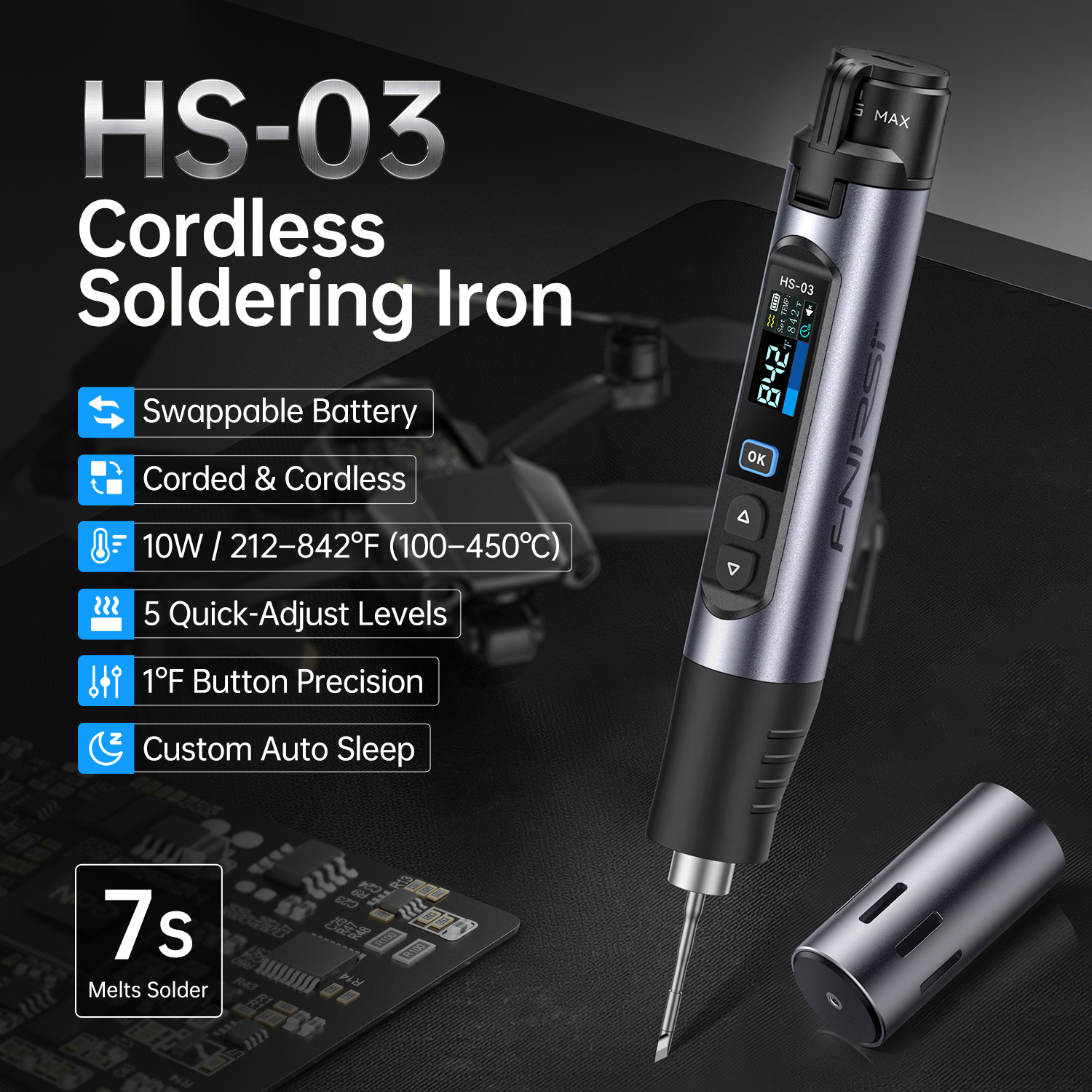 HS03 Plus 100-450°C Cordless S – обзор и цена Electronics Repair Plus