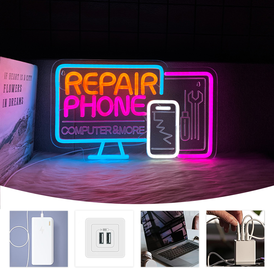 Phone Repair Neon Signs, 3D Ca – обзор и цена Electronics Repair Shop