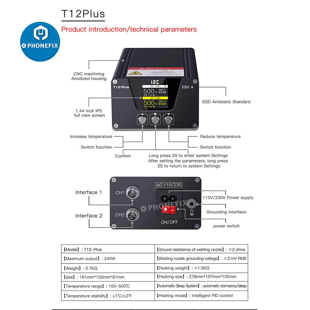 i2C T12 PLUS Soldering Station – обзор и цена Electronics Repair Plus